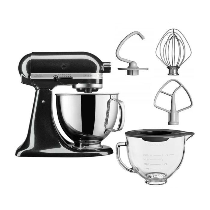 KitchenAid Onyx Black 125 stand mixer with free glass bowl