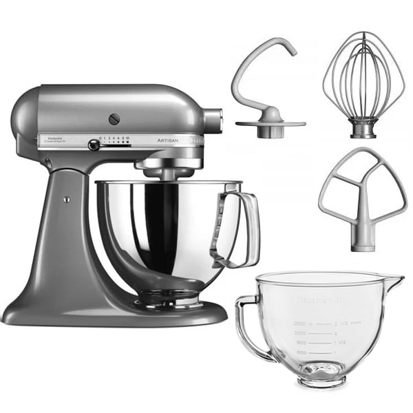 KitchenAid Contour Silver 125 stand mixer with free glass bowl