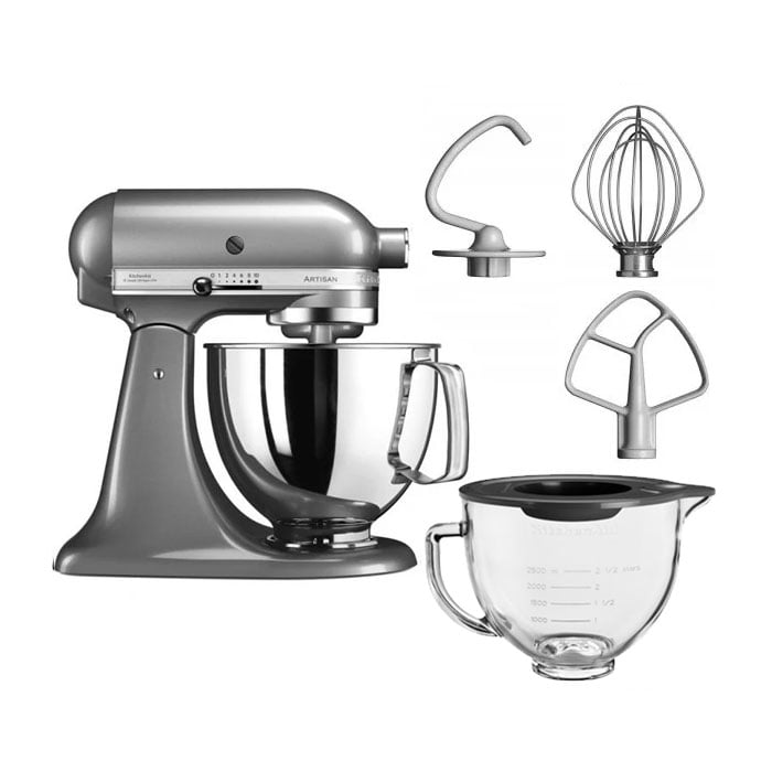 KitchenAid Contour Silver 125 stand mixer with free glass bowl