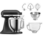 KitchenAid Cast Iron Black 185 Artisan stand mixer with Free Glass Bowl