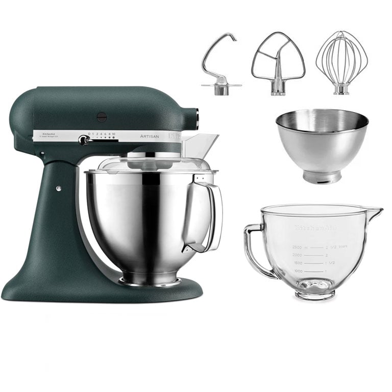 KitchenAid Pebbled Palm 185 Artisan stand mixer with Free Glass Bowl