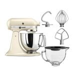 KitchenAid Almond Cream 125 stand mixer with free glass bowl