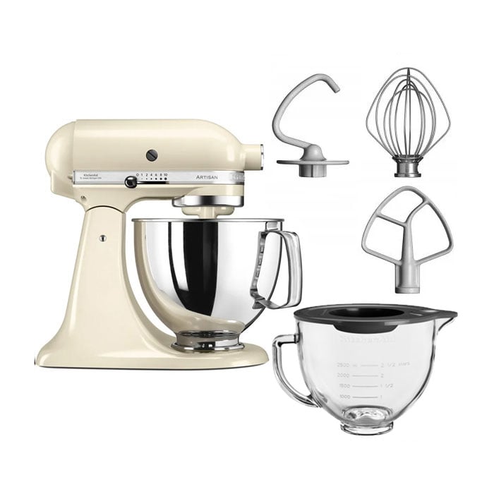 KitchenAid Almond Cream 125 stand mixer with free glass bowl