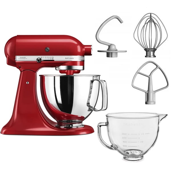 KitchenAid Empire Red 125 stand mixer with free glass bowl