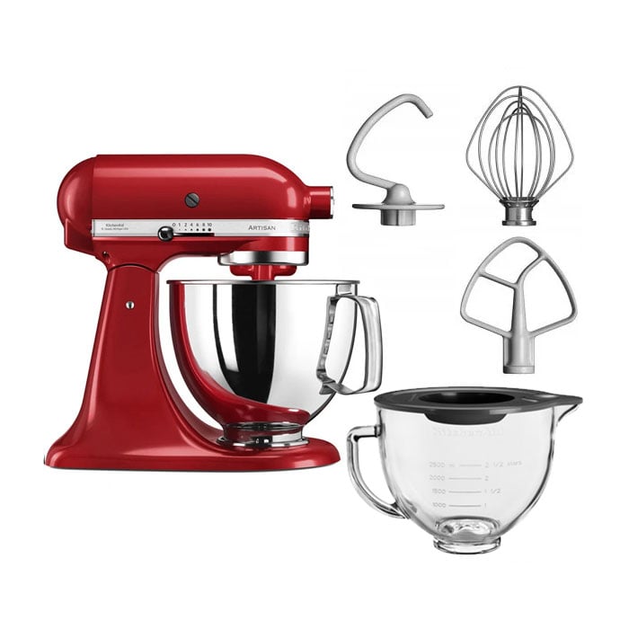 KitchenAid Empire Red 125 stand mixer with free glass bowl