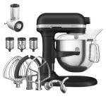 KitchenAid Cast Iron black 6.6L Bowl Lift Stand Mixer with Free slicer and shredder attachment