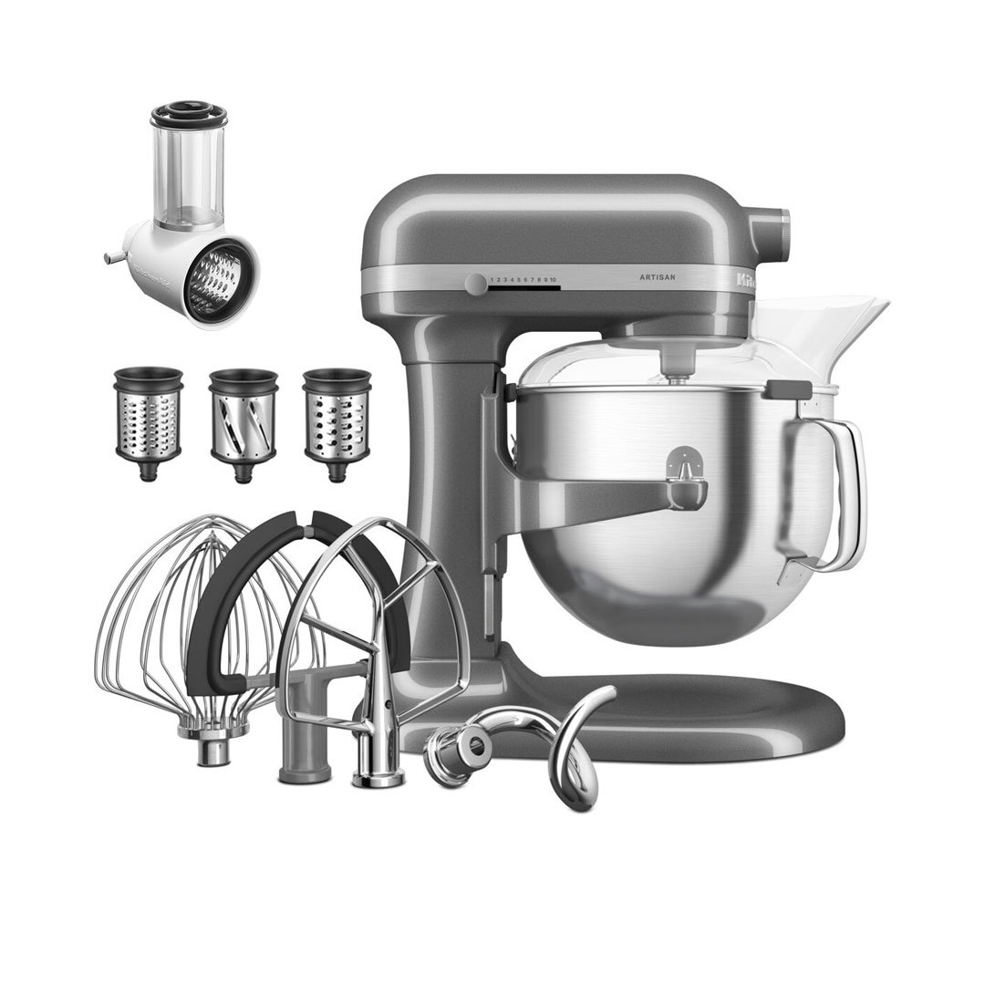 KitchenAid Medallion silver 6.6L Bowl Lift Stand Mixer with Free slicer and shredder attachment