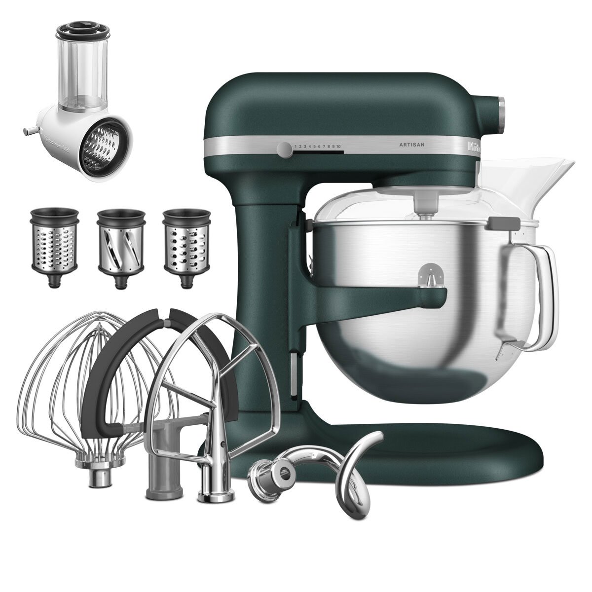 KitchenAid Pebbled Palm 6.6L Bowl Lift Stand Mixer with Free slicer and shredder attachment