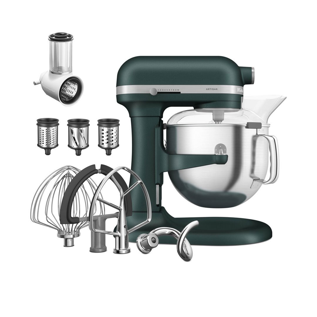 KitchenAid Pebbled Palm 6.6L Bowl Lift Stand Mixer with Free slicer and shredder attachment