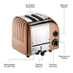 Dualit 2 slot copper toaster