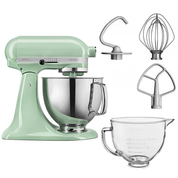 KitchenAid Pistachio 125 stand mixer with free glass bowl