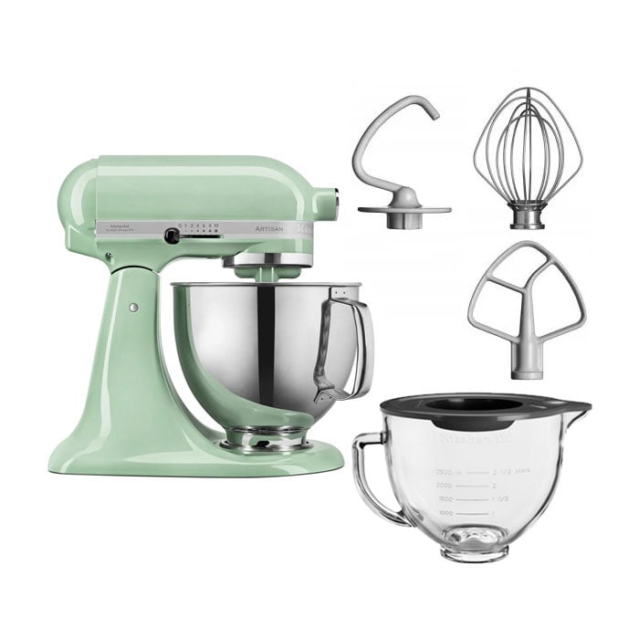 KitchenAid Pistachio 125 stand mixer with free glass bowl