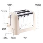 Dualit lite 2 slot toaster in canvas white