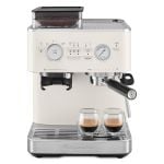 KitchenAid Semi Automatic Espresso Machine with Burr Grinder in porcelain white