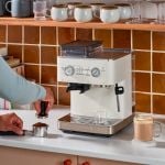 KitchenAid Semi Automatic Espresso Machine with Burr Grinder in porcelain white