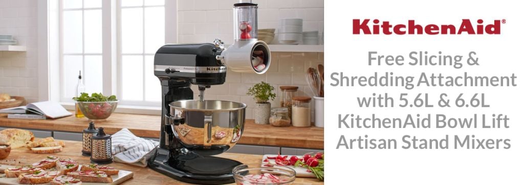 Free attachement with KitchenAid bowl lift stand mixers