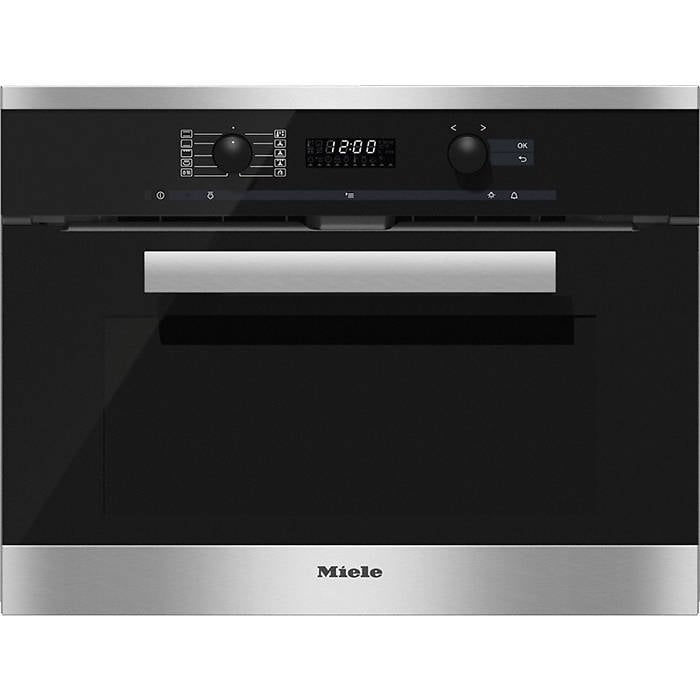 Miele H6200BP PureLine 45cm Compact Multifunction Pyrolytic Oven ...